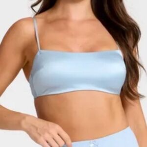 Auden Women's Satin Unlined Scoop Bralette -
Light Blue